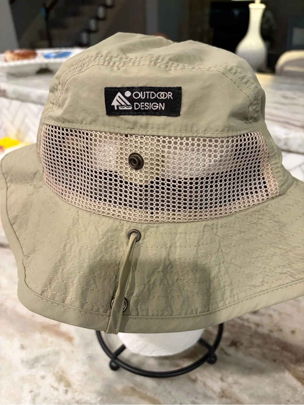 Yosemite National Park Kids Khaki Bucket Hat with Embroidered Boots